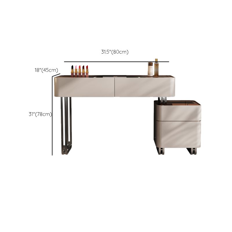 Vanity Mirrored Wood Dressing Table Glass Top Make-up Vanity