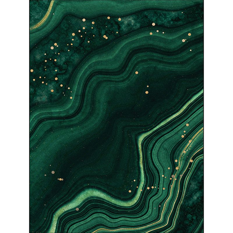 Green Abstract Rug Polyester Modern Rug Washable Non-Slip Pet Friendly Carpet for Living Room