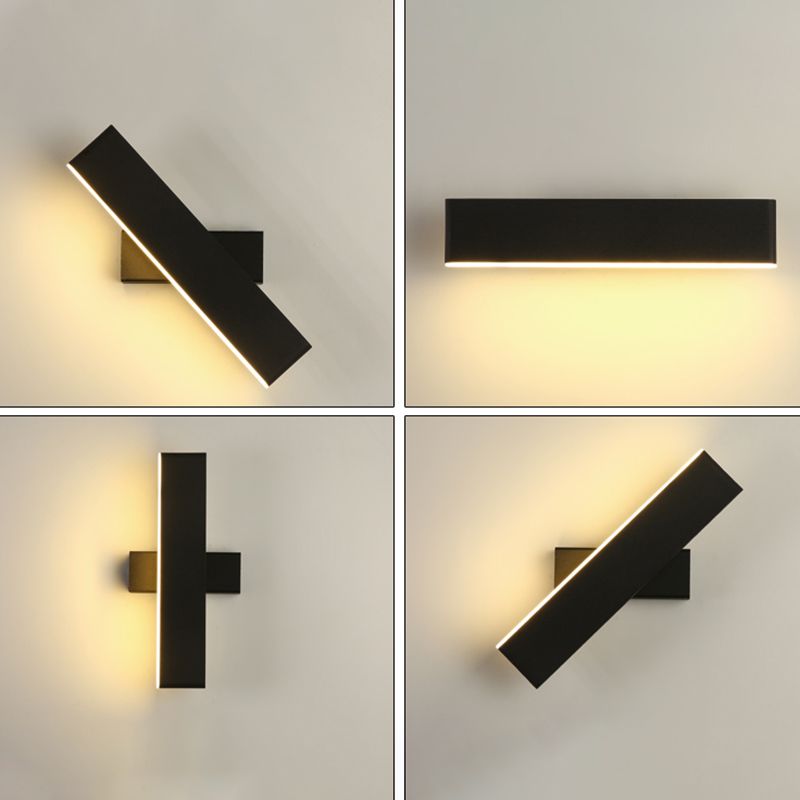 Lampada a parete a LED rettangolare acrilica in stile moderno in ferro battuto in ferro battuto con una parete per camera da letto