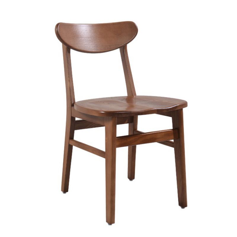 Silla de comedor moderna acabado mate de madera sólida silla sin brazo trasero