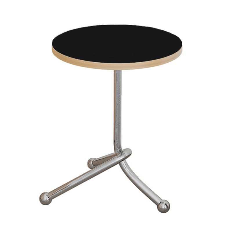 Modern Steel 3 Legs End Table Dia 11" Wood Top Bedside Table