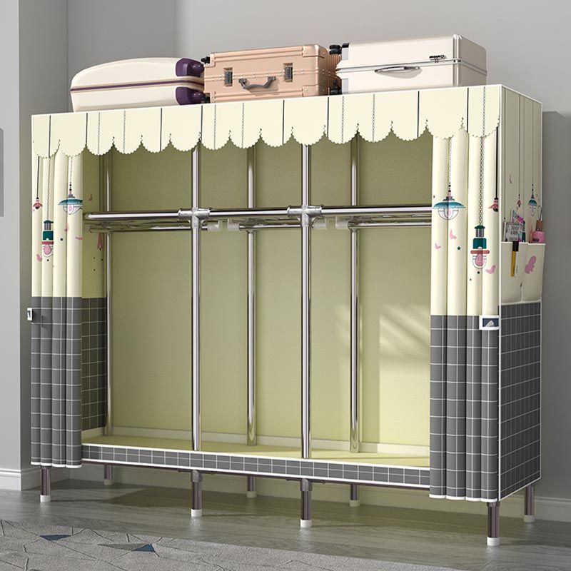 Modern Wardrobe Armoire with Legs Metal Wardrobe Cabinet with Shelves