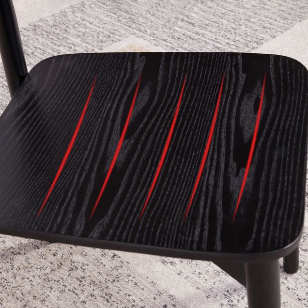 Chaise d'appoint de restaurant en cuir industriel Chaise de salle à manger à dossier ouvert (Ensemble de 2)