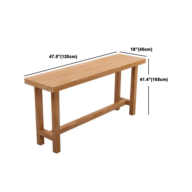 1/5/6/11 Pieces Modern Bar Table Set Rectangle Pine Wood Top Bistro Set with Footrest