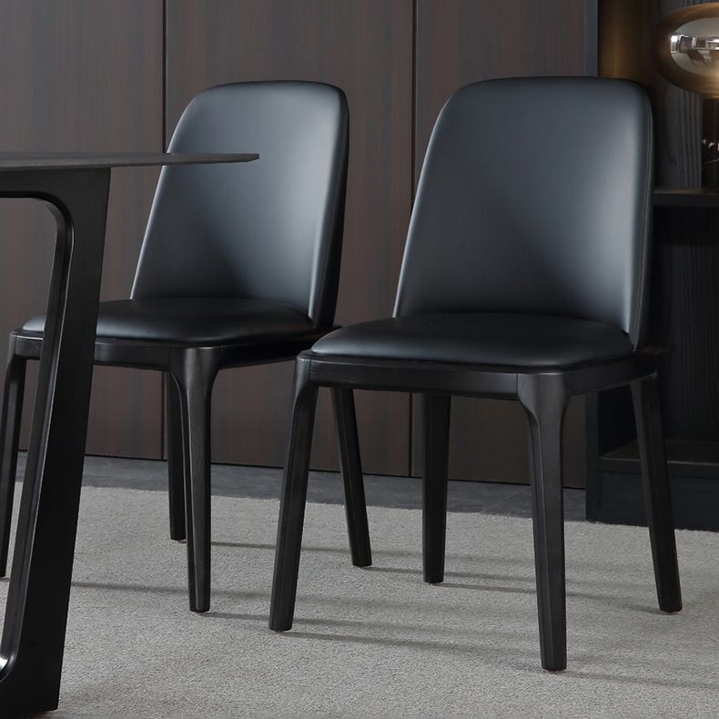 Chaises d'appoint en Faux cuir de Style scandinave, avec pieds en bois, dossier solide, pour la maison