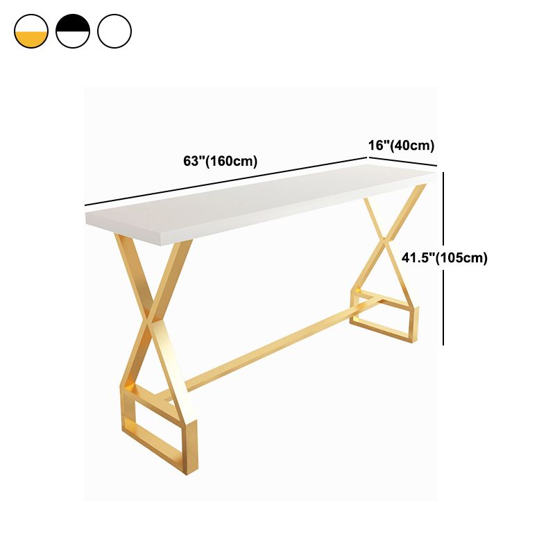 Pine Wood Bar Dining Table Traditional Luxury Rectangle Bar Table with Trestle Base
