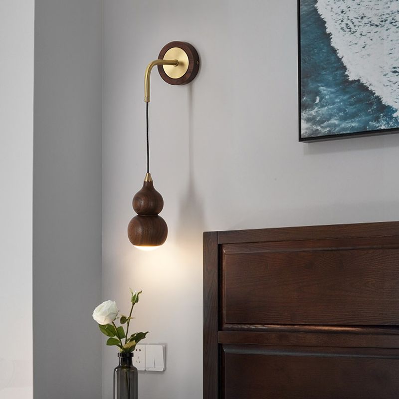 Warm Light Wall Sconce Light Contemporary Modern Indoor Light with Gourd shape
