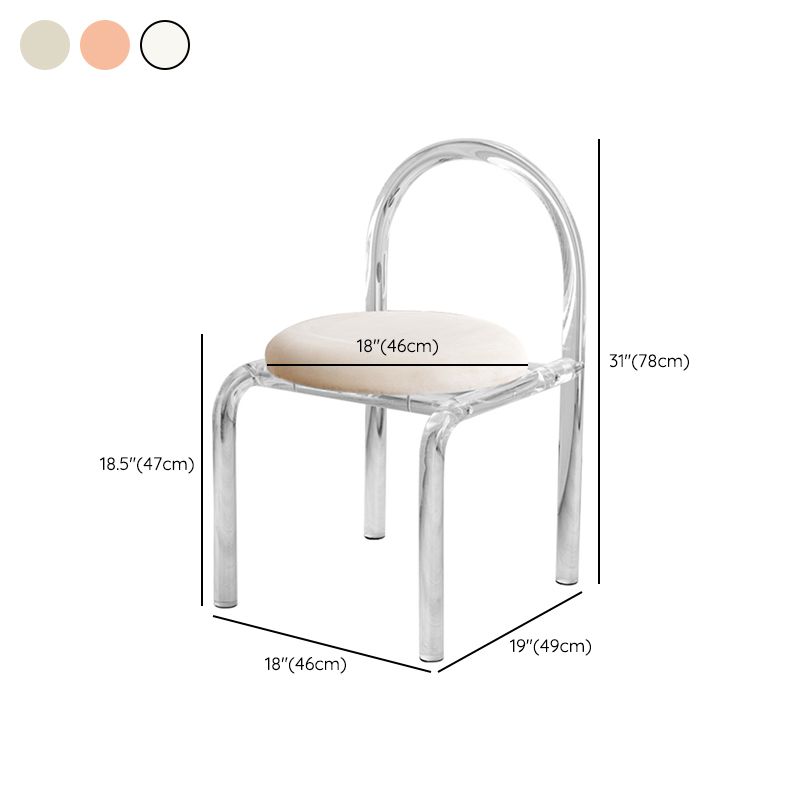 Nordic Style Transparent Acrylic Dining Chair with Upholstered for Home