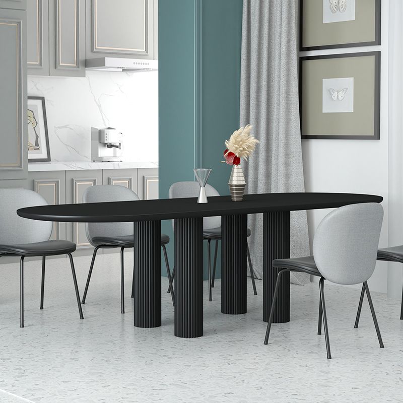 Modern Oval Dining Table Tripod Base Kitchen Dining Table with Solid Wood