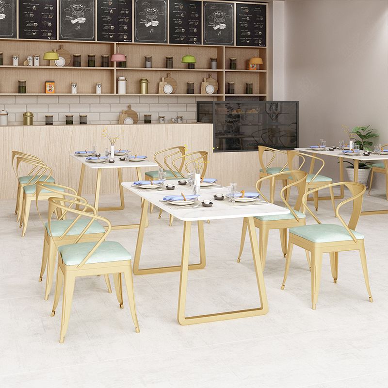 Marble Sled Base Dining Collection Industrial Style Dining Table for Home