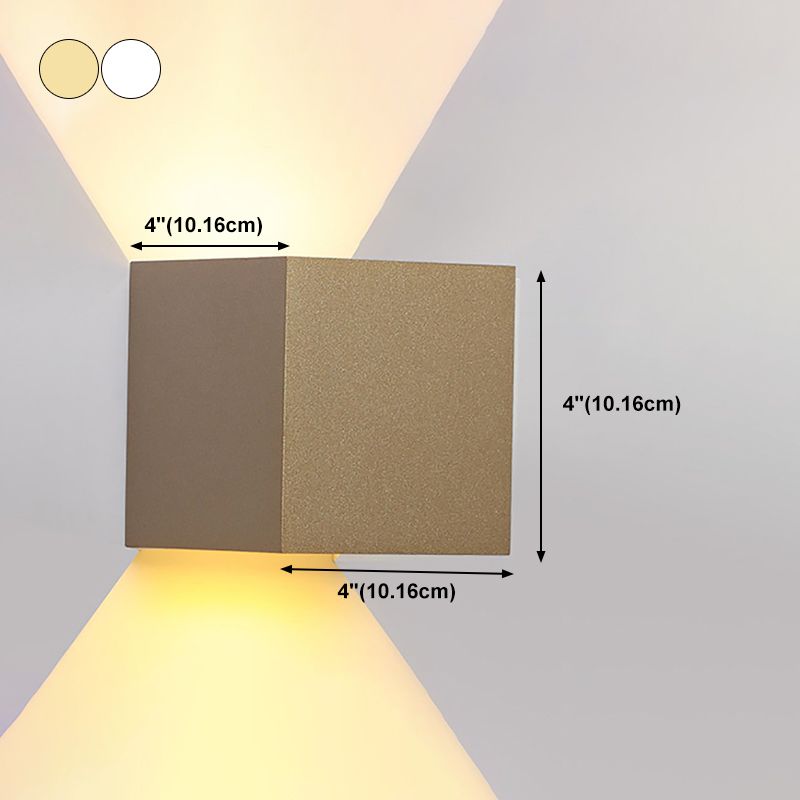 2 Lights Geometric Wall Washer Sconce Modern Style Metal Wall Lighting