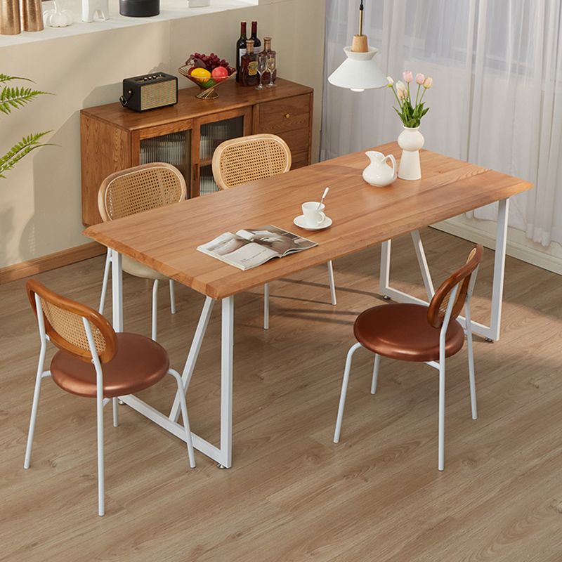 Brown Ash Wood Modern Dining Table Set 1/2/5 Pcs Dinette Set for Home