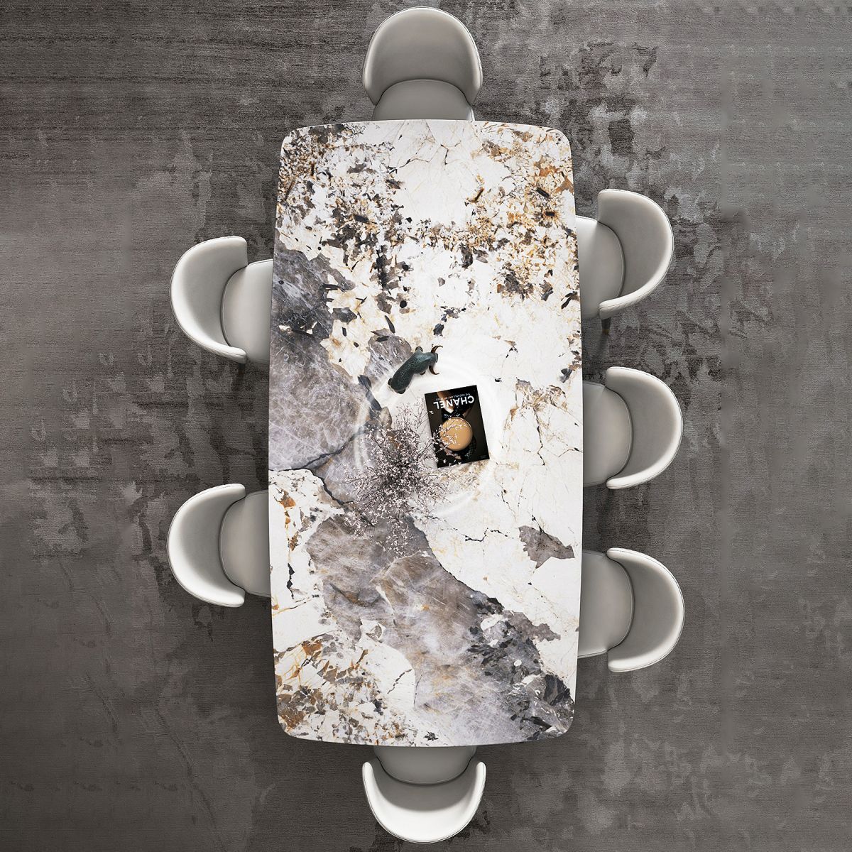 Metal Traditional Luxury Rectangle Indoor Table Sintered Stone Table for Dining Room