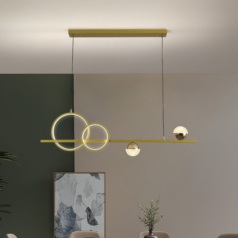Multiple-Light Globe Island Lighting Modern Metal Island Pendant Lights