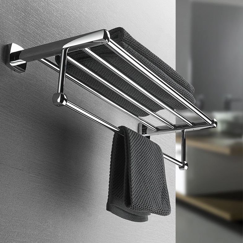Polished Chrome Modernism Bathroom Accessory Set Bath Shelf/ Towel Bar/Robe Hooks Included