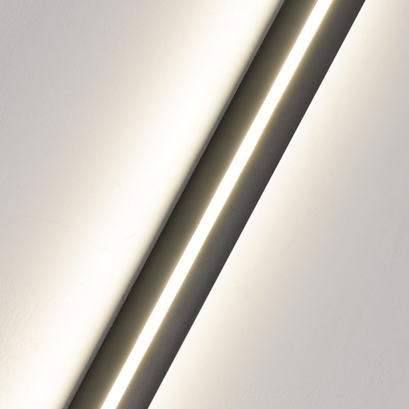 Metal Linear Shape Wall Lighting Modern Style 1 Light Wall Mounted Light Fixture in Black