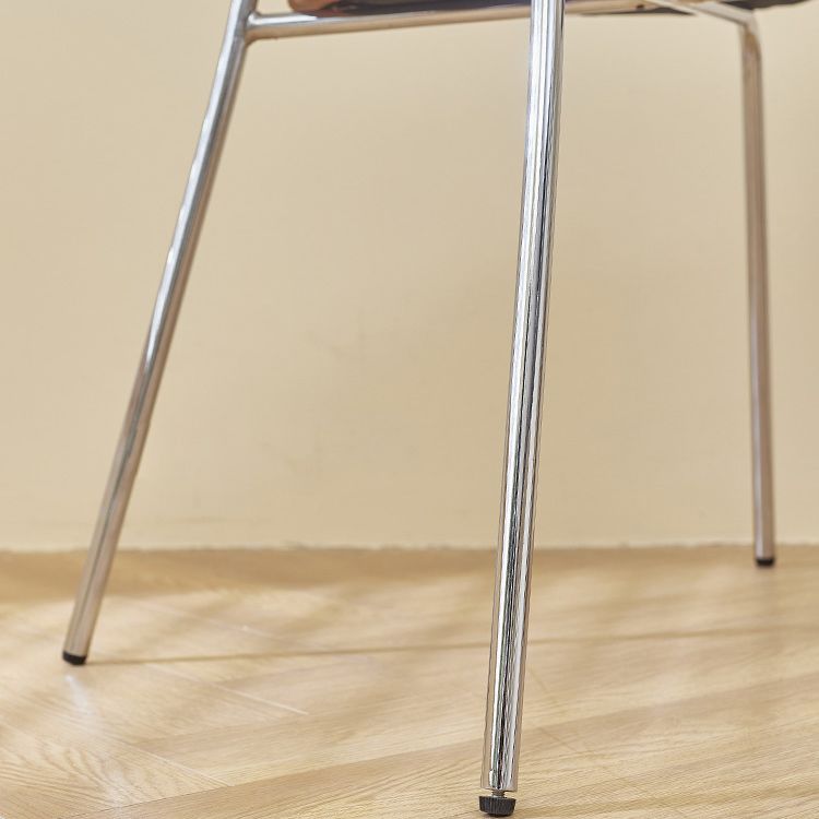 Industrial Style Upholstered Armless Dining Chairs Open Back Dining Side Chairs for Home