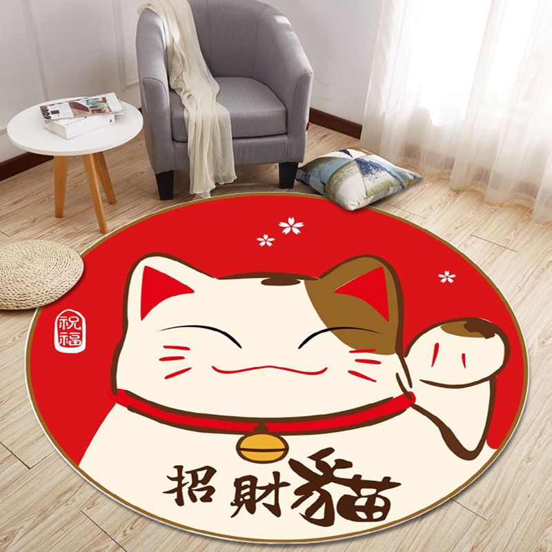 Multi Color Modern Rug Polyster Geometric Print Area Carpet Pet Friendly Non-Slip Rug for Home Decor