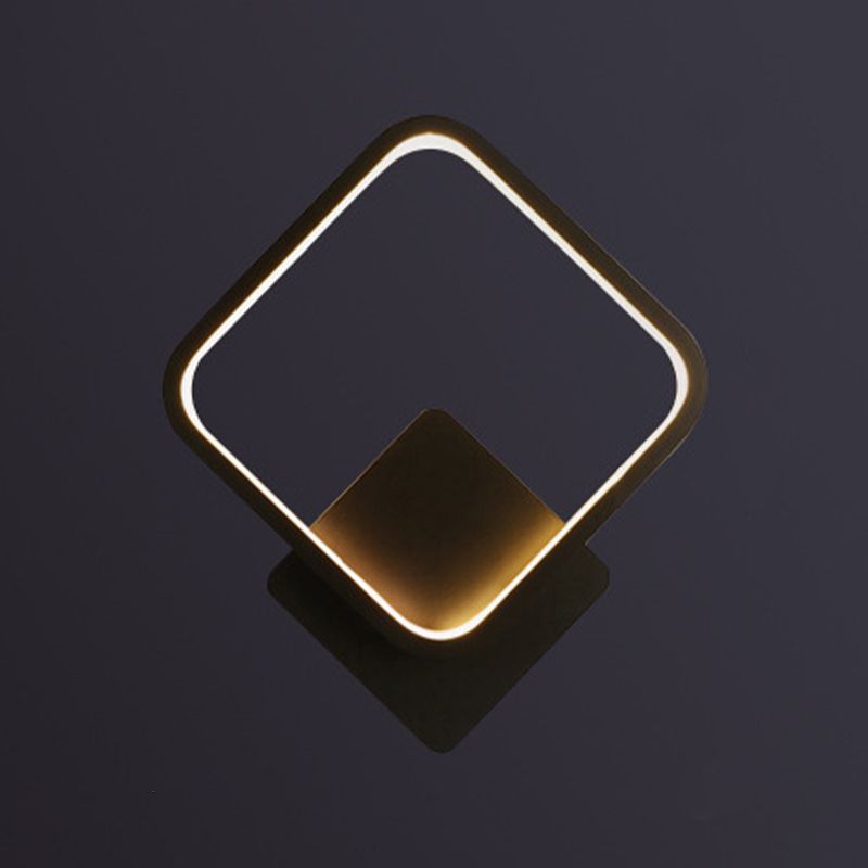 Metal Modern Wall Sconce Geometric Shape Wall Light with Silicone Shade for Bedroom