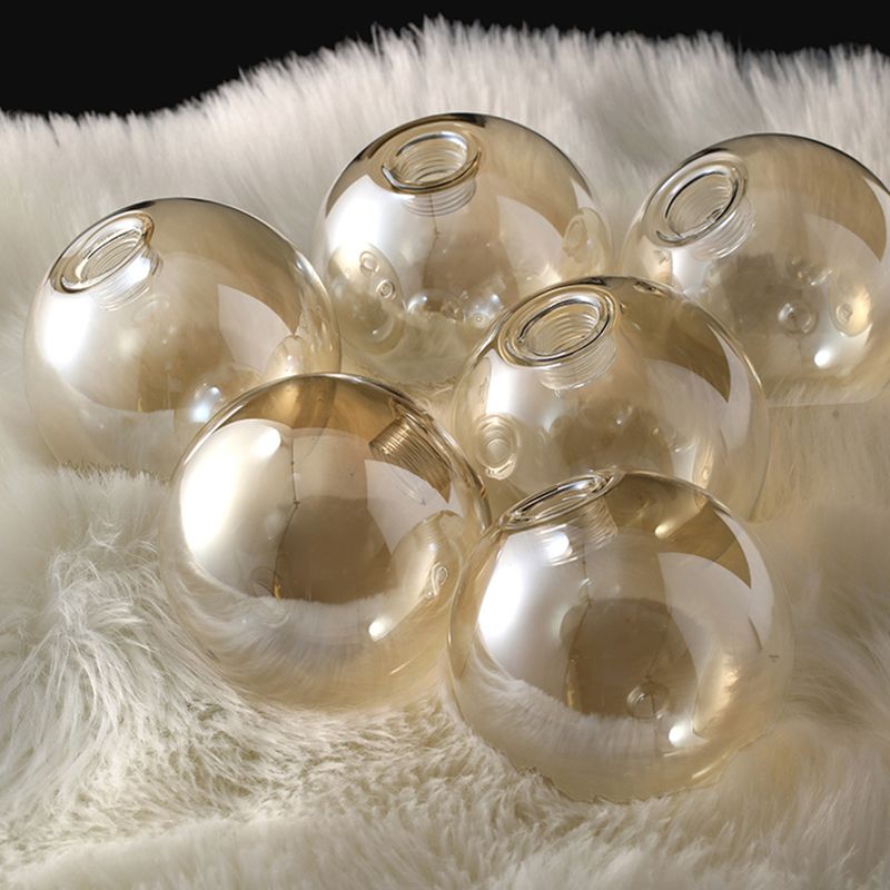 Nordic Style Golden Ceiling Light Ball Shape Glass Shade Ceiling Lamp for Bedroom