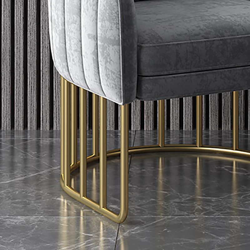 Velvet Barrel Accent Chair 27.55" Wide Arms  Included Chair with Golden Legs