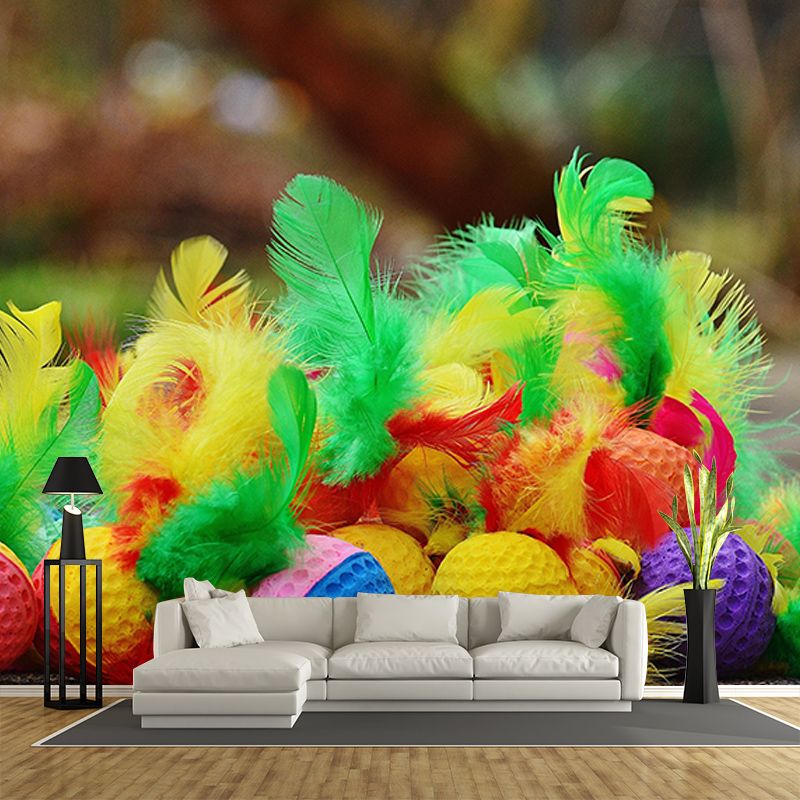Mildew Resistant Wall Mural Wallpaper Modern Bird Feather Wall Decor
