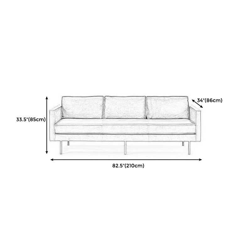 Braune Leder -Sofa -Möbel losen Rücken quadratischer Arm Liebesseat