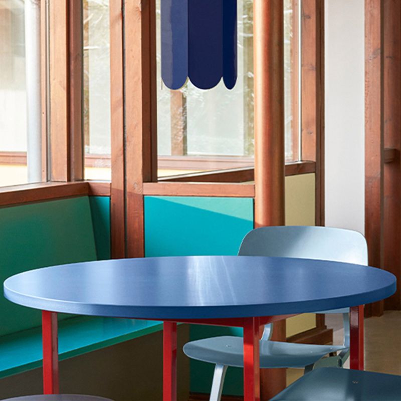Modern Round Top Dinette Table Metal Base Dining Table for Coffee Shop