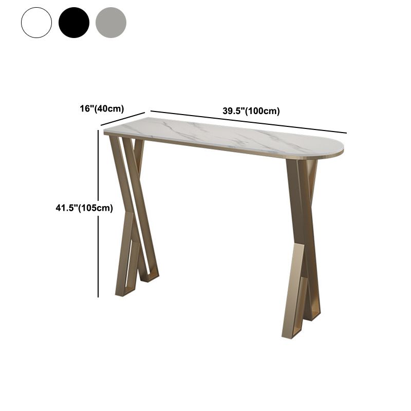 Stone Top Pub Table Traditional Luxury Bar Table with Double Pedestal