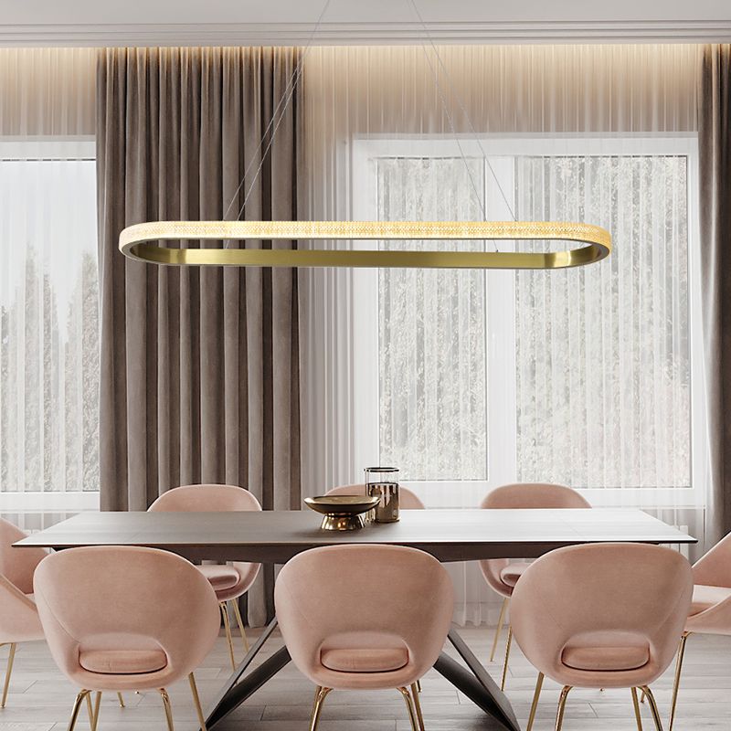 Comedor nórdico de la isla moderna del comedor ovalado LED colgante de luz colgante