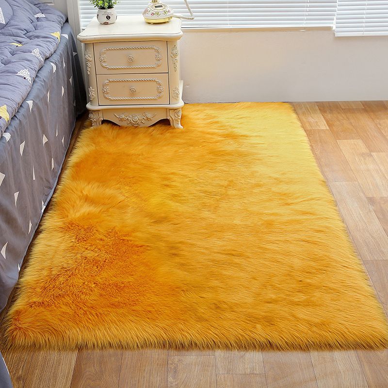 Shag Plain Rug Multi Color Simple Area Carpet Polypropylene Washable Anti-Slip Stain Resistant Rug for Room