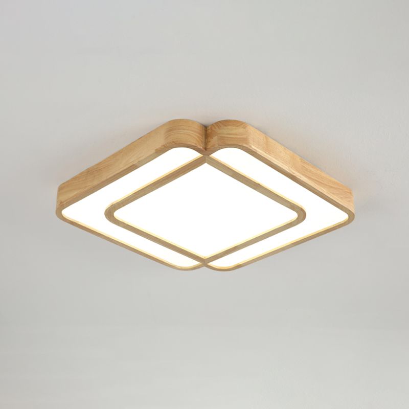 Lampada da incasso a LED per camera da letto a forma di diamante Lampada da incasso semplice in legno in beige