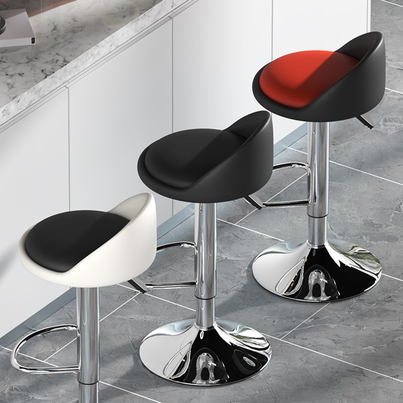 Taburete de bar sin brazos de cuero para interiores moderno, elevador y giratorio, 1 pieza