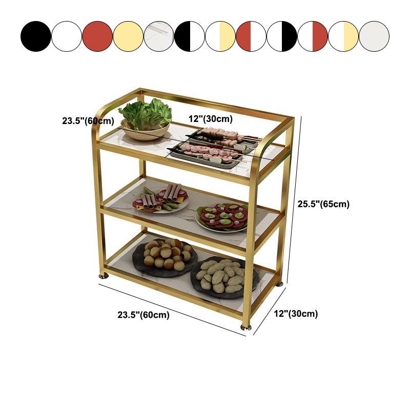 25.59"H Modern Stationary Prep Table Metal Prep Table for Home Use