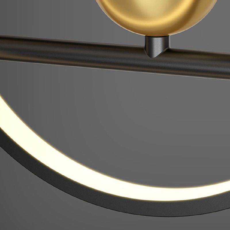 Geometric Island Lights Contemporary Metal Island Chandelier Lamp in Black