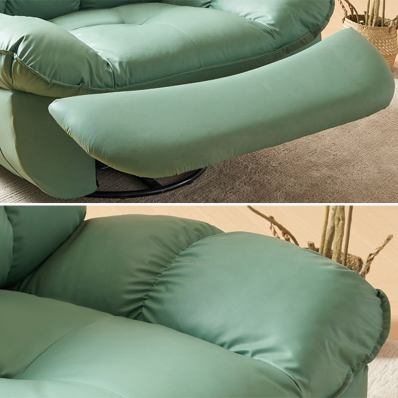 Tufted Faux Leather Recliner Chair Modern 44" Wide Single Reclining Chair with Storage