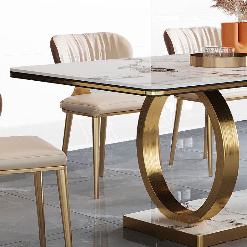 Base de caballete rectangular, muebles para el hogar, colección de comedor de acero inoxidable para comedor