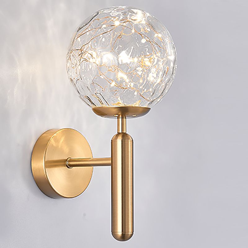 Stile moderno a forma sferica murale vetro sconce 1 illuminazione da parete leggera per accanto
