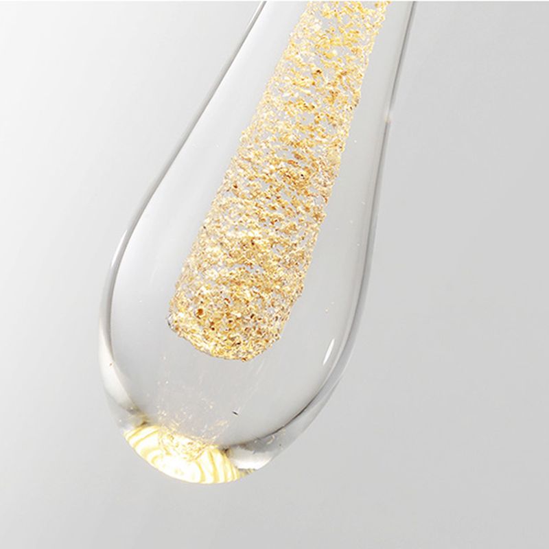 Modern Luxury LED LED Light Light Electroplate Alluminio Teacropplesso con l'ombra di cristallo