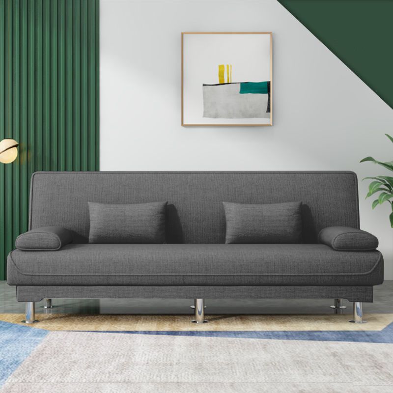 Washable Linen Contemporary Armless Sofa Convertible Sofa for Living Room