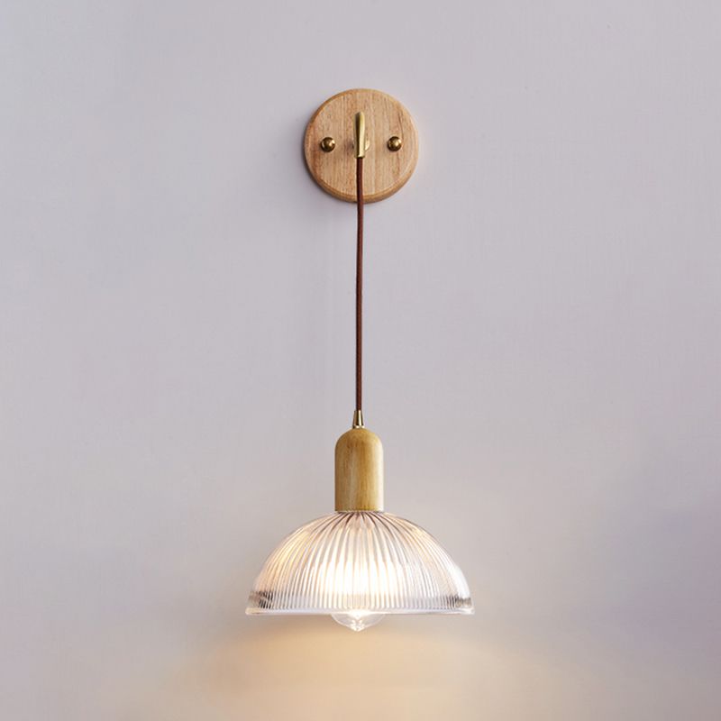 Modern Wooden Wall Mount Light 1-Light Wall Light for Living Room