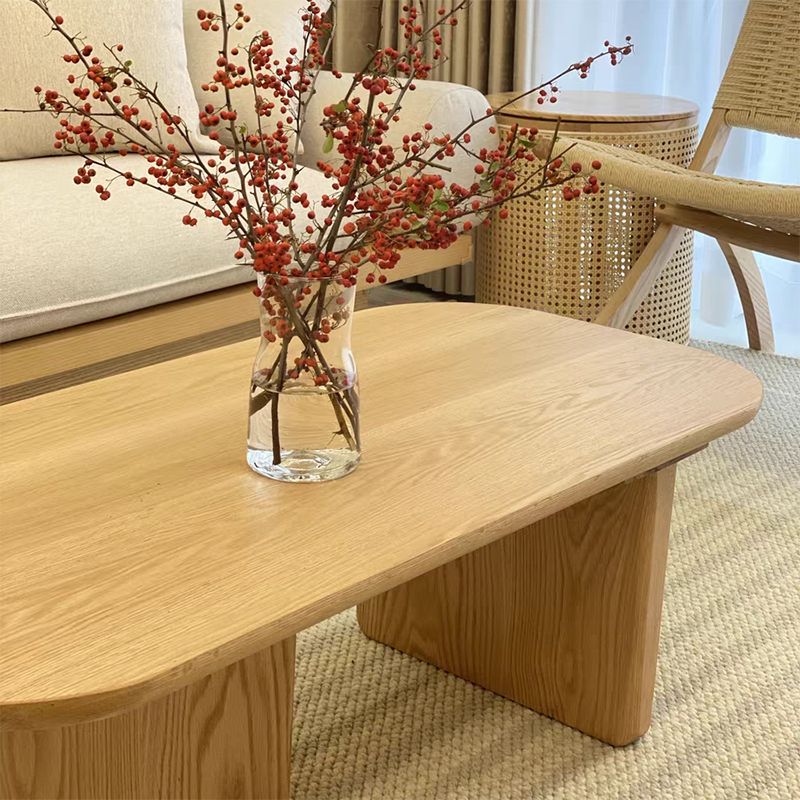 Scandinavian 1 Single Coffee Table Wood Rectangular Cocktail Table