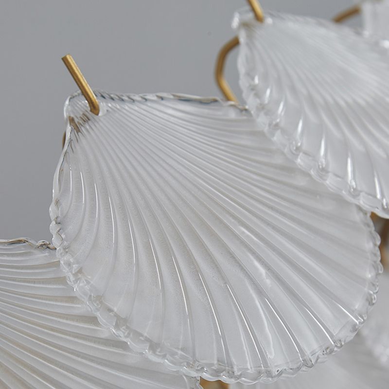 Glass 6 Lights Modern Island Lights Living Room Gold Suspension Light