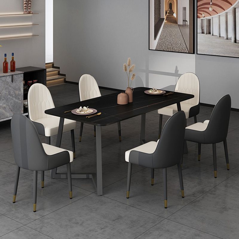 Modern Stone Rectangle Dining Table 1/2/5/7 Pieces Dining Set for Dining Room