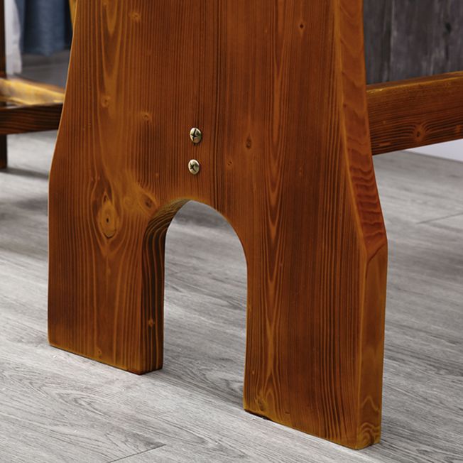 Traditional Indoor Bar Table Solid Wood Bar Table with Wine Glass Holders