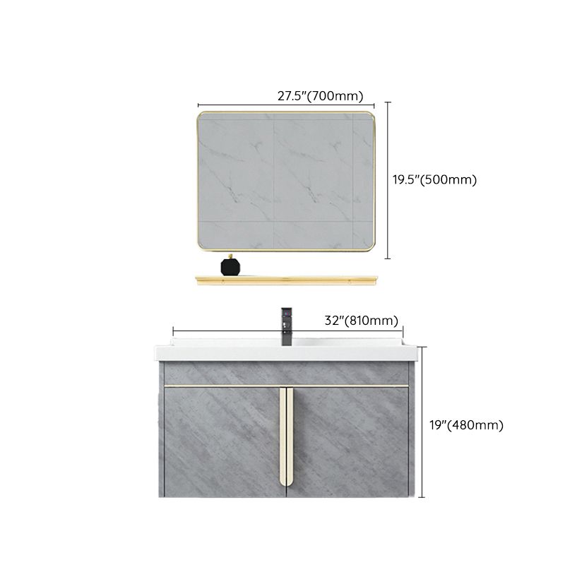 Contemporary Sink Vanity Mirror Cabinet Wall Mount Vanity Cabinet with Storage Shelving