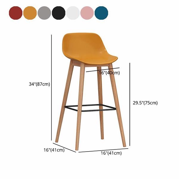 Taburete moderno de respaldo de respaldo sin brazo Taburete de bar de cajero con asiento de plástico