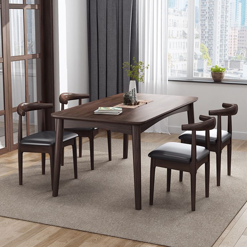 Silla de comedor de estilo tradicional, silla individual lateral sin brazos de cocina con patas de madera