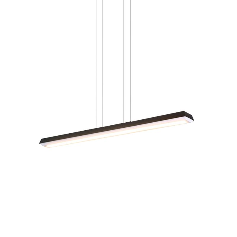 Éclairage pendentif de bureau LED avec mince kit de lampe à suspension moderne et linéaire rectangulaire linéaire pour le bureau