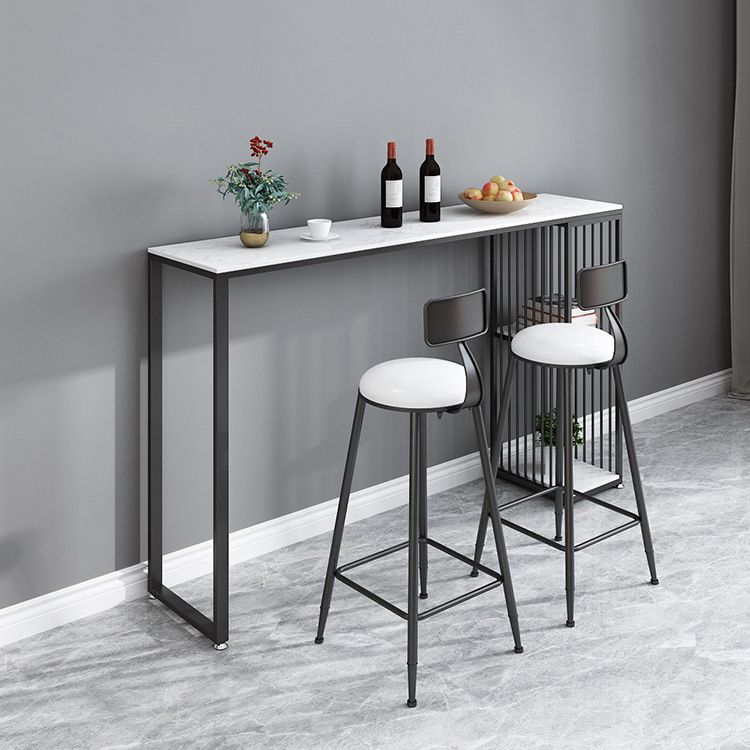 Modern 1/3 Pieces Bar Table Set Rectangle Stone Counter Table for Living Room